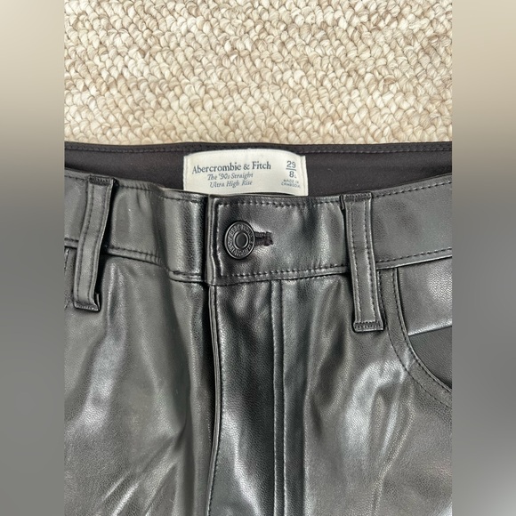 Abercrombie & Fitch 90s Straight Ultra High Rise Leather Pants - Picture 2 of 3